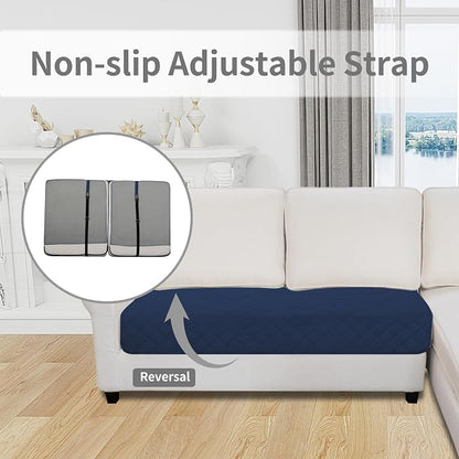 Easy-Going Sectional Couch Covers for Dogs L Shape Sofa Cover Reversible Sofa Slipcover Chaise Lounge Cover Furniture Protector Cover for Pets Dog Cat (30 x 50 inches, Navy/Ivory) | Navy/Ivory, Soft Sofa Slipcover For Dogs, Fits Left/Right Chaise Loung...