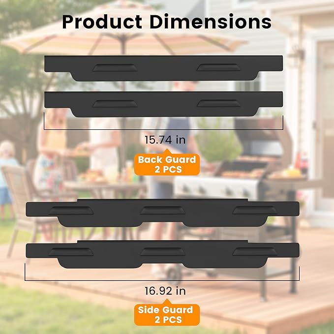 Bluedeep Magnetic Wind Guards for 36" Blackstone Griddle, Camping Blackstone Griddle Accessories, 4-Pack Stainless Steel Wind Screen to Protect Flames, Compatible with Hood & Rear Grease Cup, Black