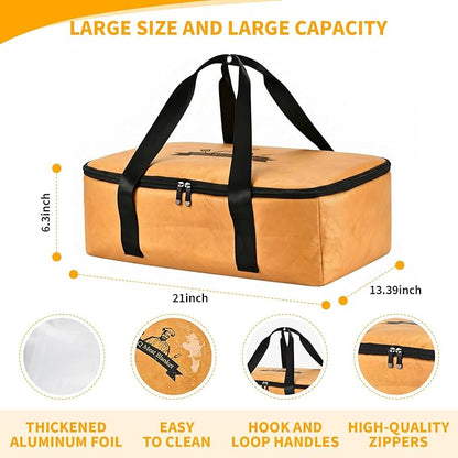 21" BBQ Blanket for Resting Meat,Leak-Proof Insulated Meat Resting Bag,Portable BBQ Resting Bag for Brisket/Beef/Pork Shoulder/Turkey,Barbecue Tool Gifts for Men (Tan)