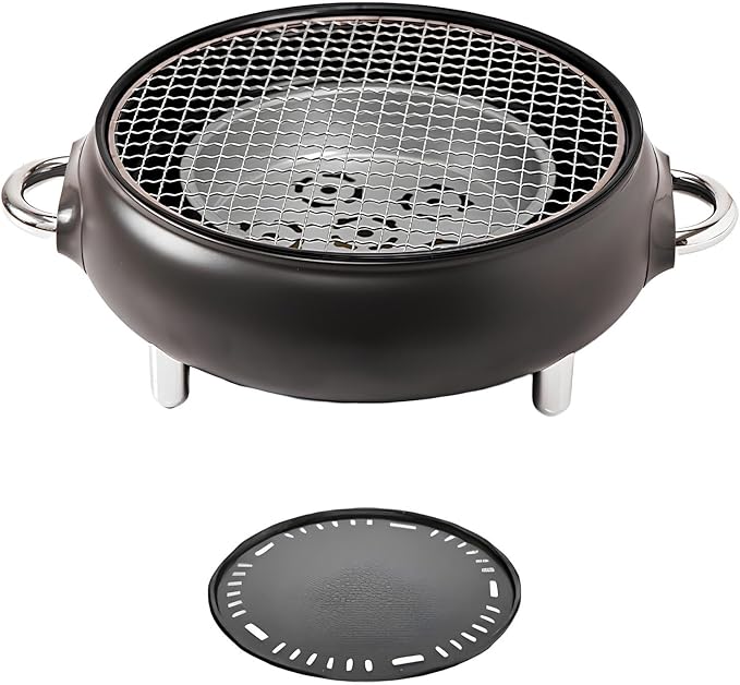 Mini Portable Barbecue Grill, Outdoor BBQ Grill Korean Style Charcoal Grill, Easy to Assemble and Clean, A Variety of Packages Available(Dark Gray,C)