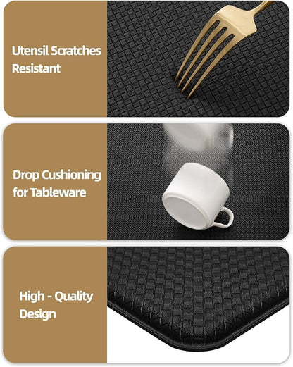 Color&Geometry Anti Fatigue Cushion Kitchen Mat for Floor -17"x59",Easy Clean, Water & Oil Proof, Anti Slip, Foam Rubber Runner Rug for Front Sink Comfort Standing,Black