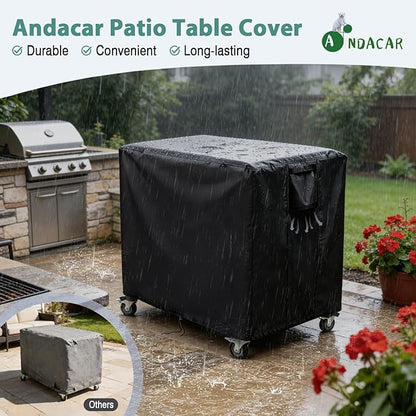Outdoor Patio Table Cover for Feasto Gas Grill Table, Heavy Duty Bar Cart Grill Cart Cover Waterproof Gas Grill Stove Pizza Oven Table Covers - 36"Lx24"Wx36"H, Black