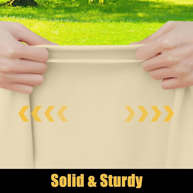 Smiry Rectangle Picnic Table Cloth, Waterproof Elastic Fitted Tablecloths for 4 Foot Tables, Washable Polyester Table Cover for Camping, Outdoor and Indoor (Champagne, 24"x48")