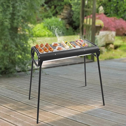 Portable Charcoal Grill, Chinese Portable BBQ Grill Outdoor Barbecue Grill with Removable Charcoal Tray, Grill Grids and Bag, for Camping Barbecue Kettle Travel Party Outdoor