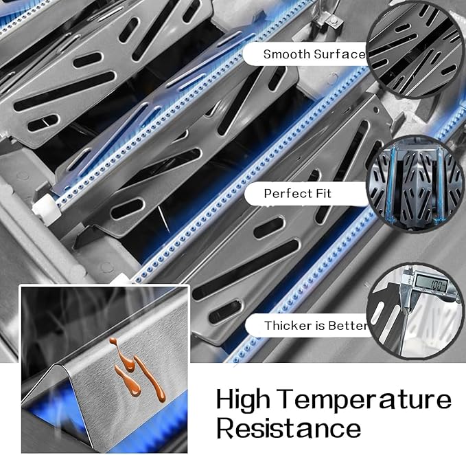 Hongso Grill Replacement Parts for Weber Genesis II 300 / LX 300 Series ii E310 S310 E315 S315 E335 S335 E330, Grill Grates 66802 66095, Flavorizer Bars 90235 66795 66032, Heat Deflectors 66040 66685
