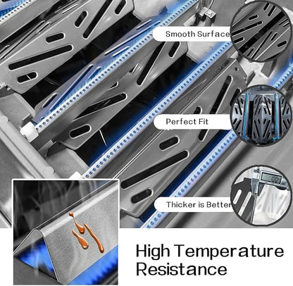 Hongso Grill Replacement Parts for Weber Genesis II 300 / LX 300 Series ii E310 S310 E315 S315 E335 S335 E330, Grill Grates 66802 66095, Flavorizer Bars 90235 66795 66032, Heat Deflectors 66040 66685