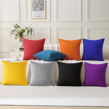 Outdoor Throw Pillows with Inserts, Waterproof Pillows for Outdoor Seating, Square Decorative Garden Cushion for Patio Furniture, Bed, Couch, Sofa (Orange, 16" x 16" (Pack of 2))