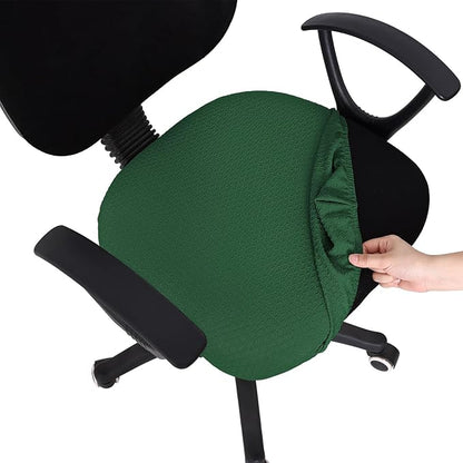 Smiry Office Computer Chair Seat Covers for Desk, Anti-dust Protector | Stretch Jacquard Removable Washable Desk Chair Seat Cushion Protectors, Emerald Green