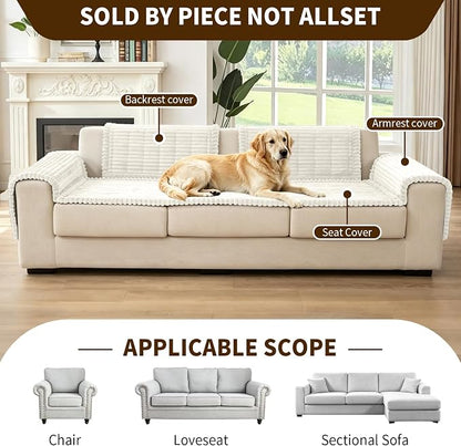 Leakproof Couch Cover for Dogs, Non Slip Washable Sofa Protector | Stain-Resistant Window Seat Cushions Chair Mat Car Seat Cover for Kids Pets (Off-White 27.6" x 70.9")