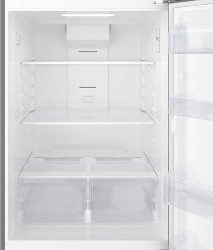 KoolMore 30 Inch 18 Cu Ft Top Freezer Refrigerator, Stainless Steel, Freestanding Full Size Fridge Freezer for Home Kitchen or Garage