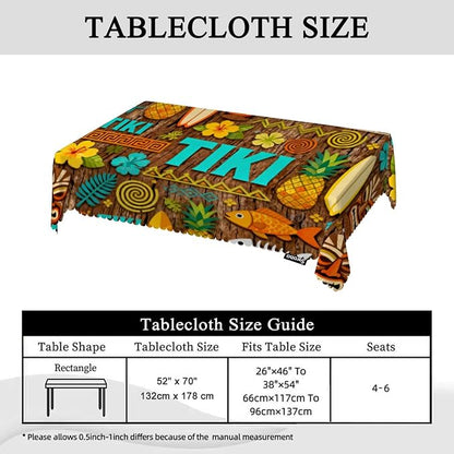 Swono Decorative Rectangle Table Cloth African Pattern, Exotic Geometric Pineapples Fishes Polyester Tablecloth Kitchen Table Cover for Dining BBQ Picnic Coffee Table 50x72, 4-6 Seats