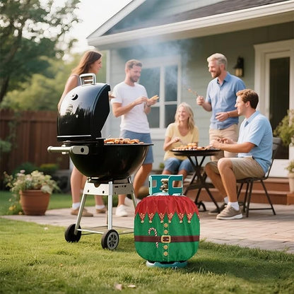 Santa Claus Propane Tank Cover 20lb Waterproof Gas Tank Cylinder Cover for Outdoor Easy to Install RV Gas Cylinder Protector for All Season Gift for Christmas