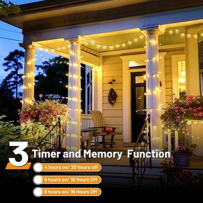 1000 LED Outdoor Christmas Lights, 328FT String Lights, Warm White | IP44 Waterproof,8 Modes,Remote control 3 Timers & Memory Function, Ideal Indoor & Outdoor Christmas Tree Holiday Decorations