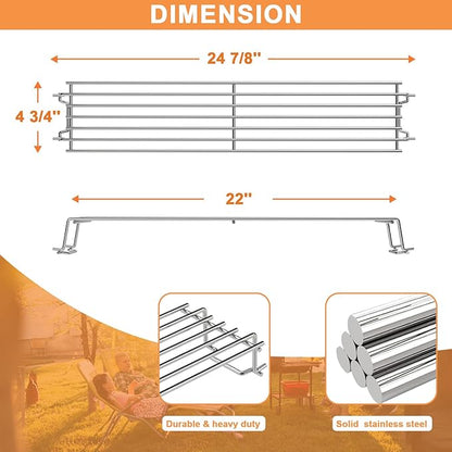 67027 Raised Warming Rack for Weber GS4 Spirit 2 Grill Parts GS4 Spirit II E310 E320 S310 S320 (2017 & Newer), Replacement Parts for Weber Spirit II 3 Burner Grills Accessories, Stainless Steel