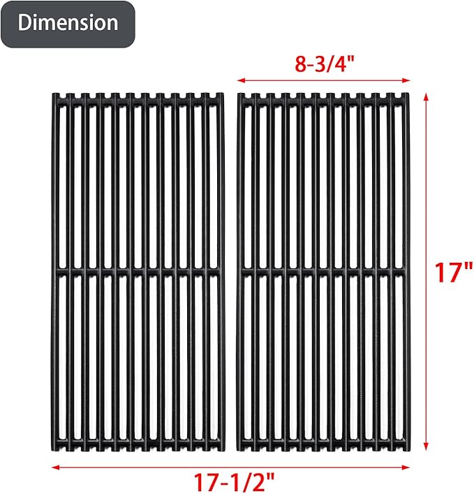 Grill Replacement Parts for Charbroil Grill Grates 463642316 463644220 G369-0030-W2 G469-0005-W1 G460-0500-W1 Cast Iron 17 Inch Cooking Grate char-broil 463675016 nexgrill Evolution 720-0864 720-0864m