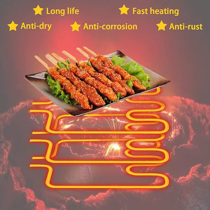 1500W Electric Smoker Heating Element Compatible with Master-built Smokers & Grills with Adjustable Thermostat Cord Controller, Replacement BBQ Part
