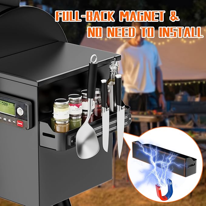 Strong Magnetic Grill Griddle Caddy for Blackstone, Heavy Duty Griddle Caddy Magnetic Holder, Space Saving Grill Organizer Accessories for Refrigerator Traeger Pit Boss Camp Chef Z Grills Smoker