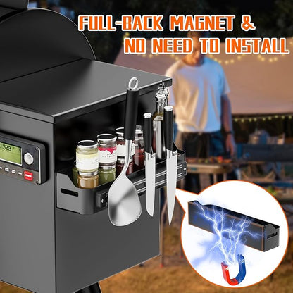 Strong Magnetic Grill Griddle Caddy for Blackstone, Heavy Duty Griddle Caddy Magnetic Holder, Space Saving Grill Organizer Accessories for Refrigerator Traeger Pit Boss Camp Chef Z Grills Smoker