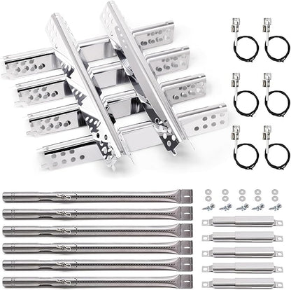 Criditpid Grill Replacement Parts for Charbroil Advantage 6 Burner 463240115, 463235815, Charbroil 463344015, 463432215, 463343015 Gas Grill. Burner Tube, Heat Plate, Carryover Tube and Igniter.