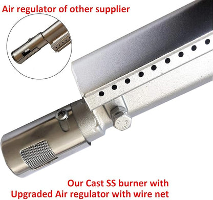 𝙐𝙥𝙜𝙧𝙖𝙙𝙚𝙙 4PC Heavy Duty Cast Stainless Steel BBQ Grill Burners 16 1/8" Replacement Parts for Premium Gas Grills from Bull Cal Flame Aussie Blaze CharBroil NEXGRILL Thermos Turbo