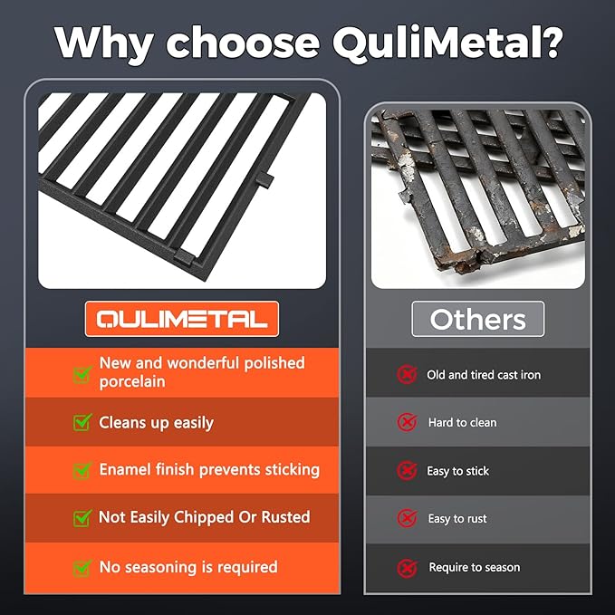 Genesis ii Grill Grates for Weber Genesis II 300 and Genesis II LX 300 Series Grills, Genesis II E&S 310 315 320 325 340, 18.75" Grill Parts for Weber Genesis 2, Weber 66095 66802,66805, Cast Iron