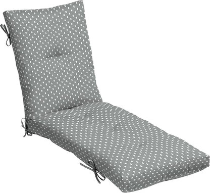 Arden Outdoor Tufted Chaise Cushion, earthFIBER, 22x76, Stone Grey Dot | Plush Comfort, Modern Tuft, Lounge Cushion, Rain-Proof, Fade Resistant, Cushion for Chaise Lounger, Mold and Mildew Resistant