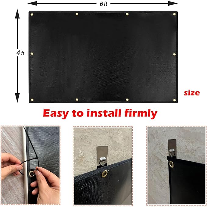4' X 6' Extra Large Heat Shield for the Grill, Fireproof Heat Shield for Grill,Protecting Deck Railing Wall from Grill Heat and Oil Stain,Prevent Fence and Wall from Being Blackened by BBQ Smoke。