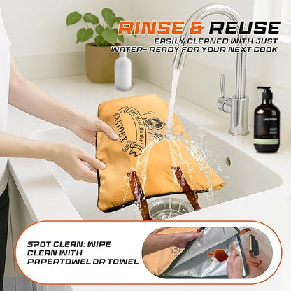 BBQ Blanket for Resting Meat Extra Large, 25in BBQ Meat Resting Blanket for Smoking, Grilling Meat Insulated Resting Bag with Wide Mouth for Large Brisket/Turkey