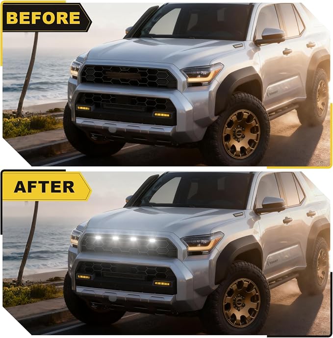 White led Grills Grill Lights for 6th gen 4runner 2025 2026 trdPro | 2026 TRD Pro Trailhunter Grille Grills light accessories