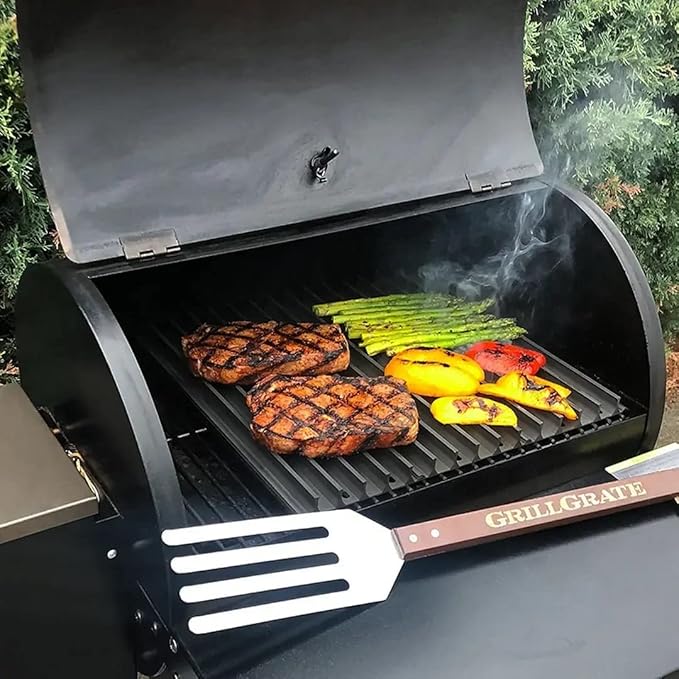GrillGrate Sear Station | Universal Grill Grate | Sear Grates for Pellet Grill 15” Deep and Up | Pellet Grill Accessories | Hard Anodized Aluminum |15” Deep x 15.375” Wide