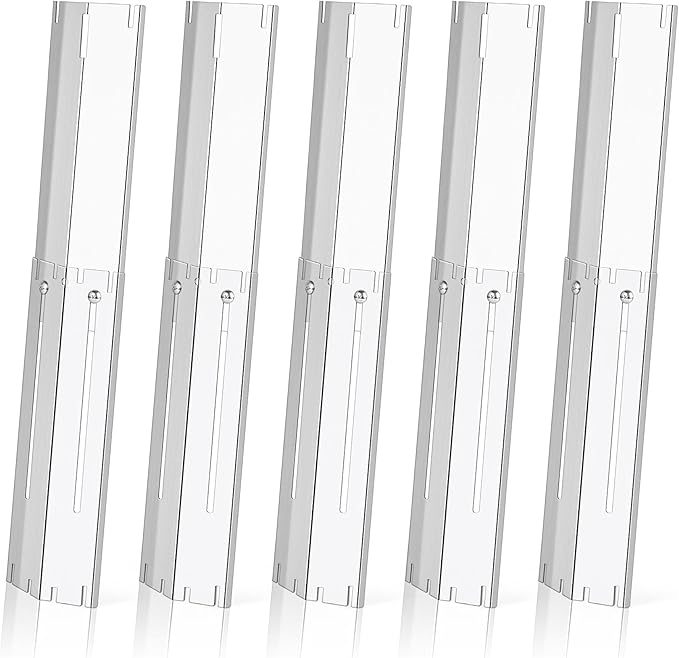 Universal Stainless Steel Adjustable Grill Heat Plates Heat Tents Heat Shields Burner Cover, Compatible with Charbroil, Nexgrill, Brinkmann, Dyna Glo etc., Extends from 11.75" up to 21" L, 5 Pack