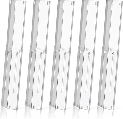Universal Stainless Steel Adjustable Grill Heat Plates Heat Tents Heat Shields Burner Cover, Compatible with Charbroil, Nexgrill, Brinkmann, Dyna Glo etc., Extends from 11.75" up to 21" L, 5 Pack