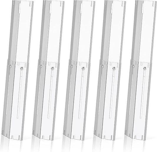 Universal Stainless Steel Adjustable Grill Heat Plates Heat Tents Heat Shields Burner Cover, Compatible with Charbroil, Nexgrill, Brinkmann, Dyna Glo etc., Extends from 11.75" up to 21" L, 5 Pack