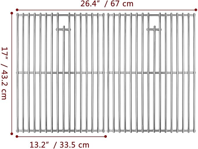 17 Inches Cooking Grates for Home Depot Nexgrill 720-0830H 720-0830D 720-0783E 720-0783C for Nexgrill Replacement Parts 4 Burner Gas Grill Grates Stainless Steel 2 Pack for 5 Burner