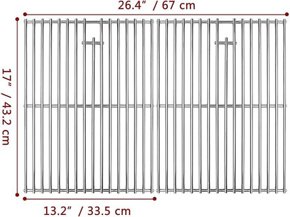 17 Inches Cooking Grates for Home Depot Nexgrill 720-0830H 720-0830D 720-0783E 720-0783C for Nexgrill Replacement Parts 4 Burner Gas Grill Grates Stainless Steel 2 Pack for 5 Burner