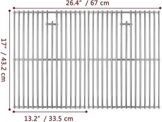 17 Inches Cooking Grates for Home Depot Nexgrill 720-0830H 720-0830D 720-0783E 720-0783C for Nexgrill Replacement Parts 4 Burner Gas Grill Grates Stainless Steel 2 Pack for 5 Burner