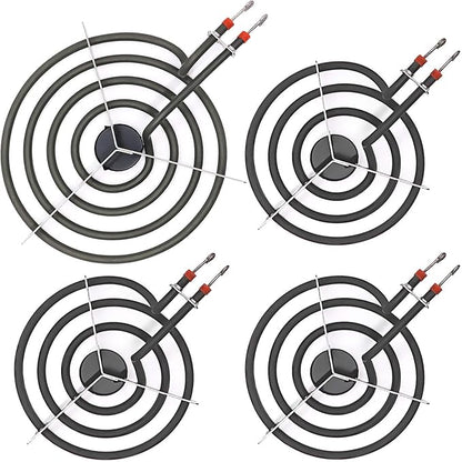 AMI PARTS SP22YA Electric Range Burner Element Unit Set Replacement Fit for G-E Hot-point Ro-per Ken-more Range Stoves (1 x WB30X253 8" & 3 x WB30X254 6")