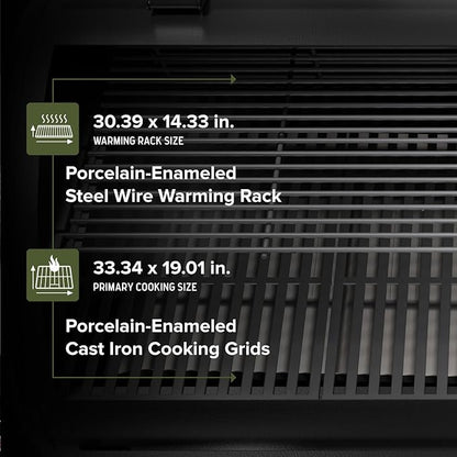 Oakford 1125 Pro Pellet Gril with 1069 SQ In Cooking Area, Cast Iron Grates, I-Site View Indicator, Heavy Duty Pellet Smoker Grill with Bluetooth Connectivity - 910-0513
