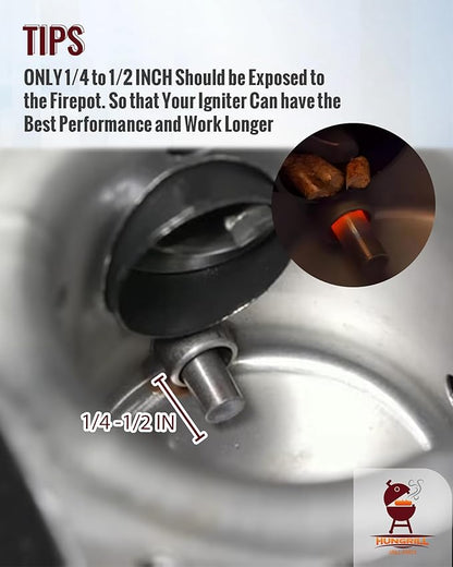 120V AC Hot Rod | Igniter Replacement for Camp Chef, Pit Boss (Not for PTG/Lockhart/Rapid Igniter), Traeger AC Models (Excludes D2 DC Series), Z Grills, Nexgrill, Oklahoma Joe's Pellet Grill & Smoker