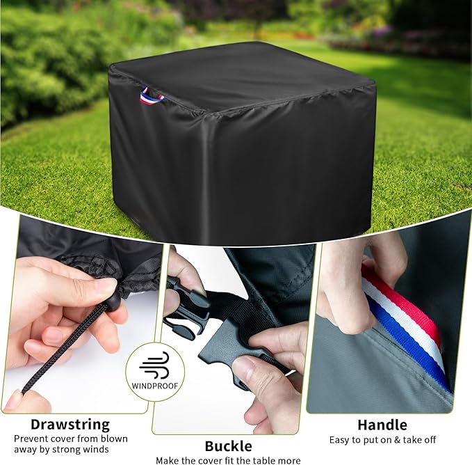 42 x 42 Patio Table Cover, 42 Inch Square Patio Table Cover for Outdoor Furniture Waterproof, Heavy Duty Protective Covers Fit Square Tabletop