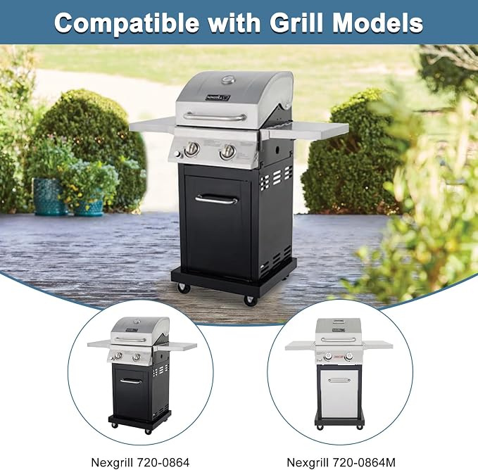 Replacement Parts for Nexgrill 720-0864M, 2 Pack Heat Shields, Grill Burners and Ignitor, Grill Grates for Nexgrill Evolution 720-0864M 2-Burner Gas Grill