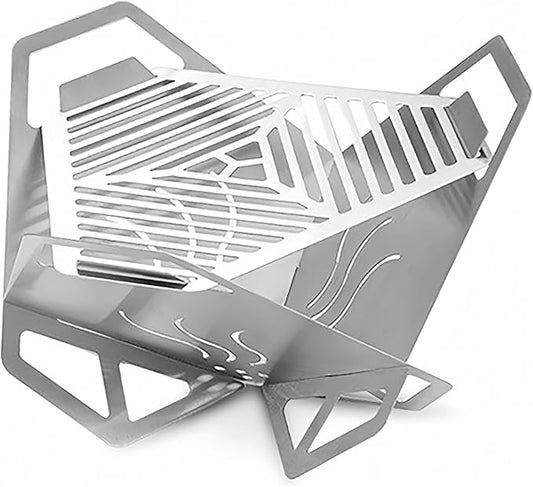 Mini Camp Grill, Portable Stainless Steel Camping Stove, Foldable Tabletop Grill BBQ for Outdoor Camping, Traveling, Picnic（Large）