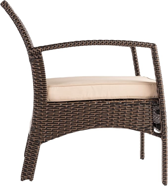 Patio Sense Bondi Wicker Outdoor Armchair Lounge Chair, Mocha