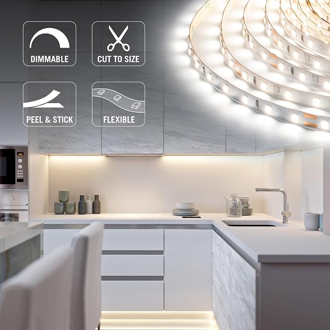 Armacost Lighting RibbonFlex Pro 24V White LED Strip Lights 60 LED/m, 5000K, 16.4 ft 165231