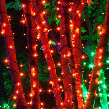 kemooie 500 LED Halloween Lights Outdoor, 164 FT Fairy Lights with 8 Modes | Orange, Timer&Memory Function, Plug in, IP44 Waterproof, Indoor Outdoor Use, Home/Party/Garden/Halloween Decor