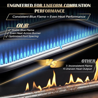 QuliMetal 41862 Grill Burner for Weber Q2200, Q2000, Q220, Q200 Grills, 396000, 396001, 396002, 566002, 53060001, 54060001, 304 Stainless Steel Q2000 Burner Tube Part for 69956, 20.5"