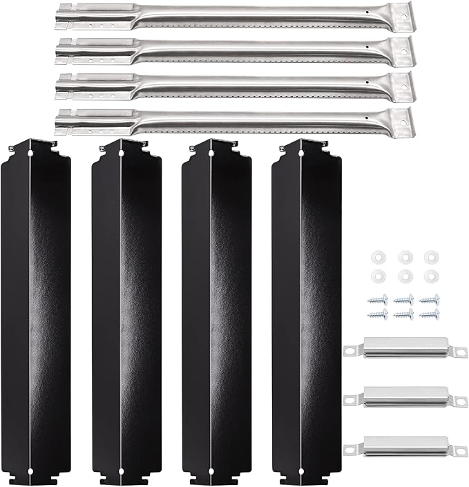 Yiming Grill Replacement Parts for Charbroil 463268008, 463268007, 463268606, 463248108, 463268706 Grill Models. Grill Heat Shields, Burner Tubes and Carryover Tube for Charbroil Replacement Parts.