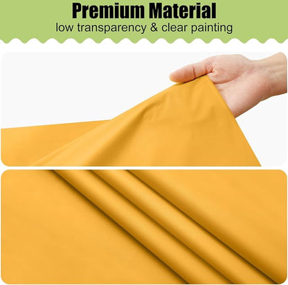 Smiry Disposable Table Cloth - 6 Pack, 54 x 72 Inch Waterproof Rectangle Tablecloths for Parties, Decorative Plastic Table Cover, Leakproof & Sturdy, Mustard Yellow