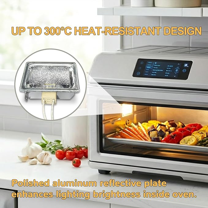 J&V bedebur Oven Lighting Assembly with High Temperatur Materials for BBQ Grill, Microwave Light and Air Fryer Equipment Special Lighting, G9 Bulb (120V 25W 1000MM 5128)