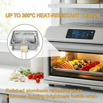 J&V bedebur Oven Lighting Assembly with High Temperatur Materials for BBQ Grill, Microwave Light and Air Fryer Equipment Special Lighting, G9 Bulb (120V 25W 1000MM 5128)